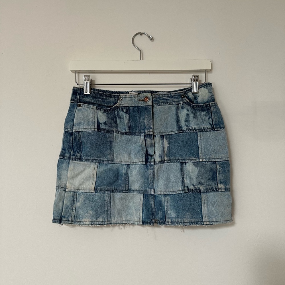Vintage 90s Patchwork Denim Skirt